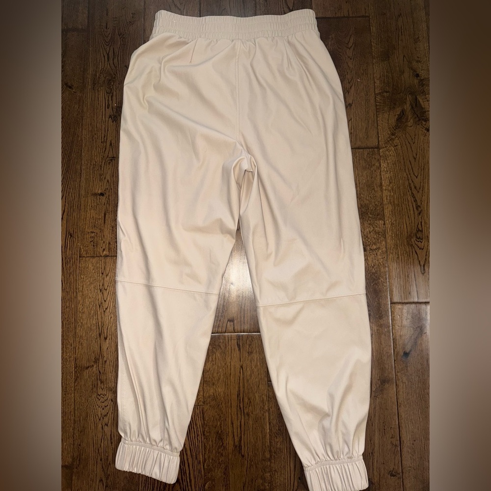 CALIA by Carrie Underwood Faux Leather Cream Athletic Jogger Pants Size Small - Picture 4 of 5
